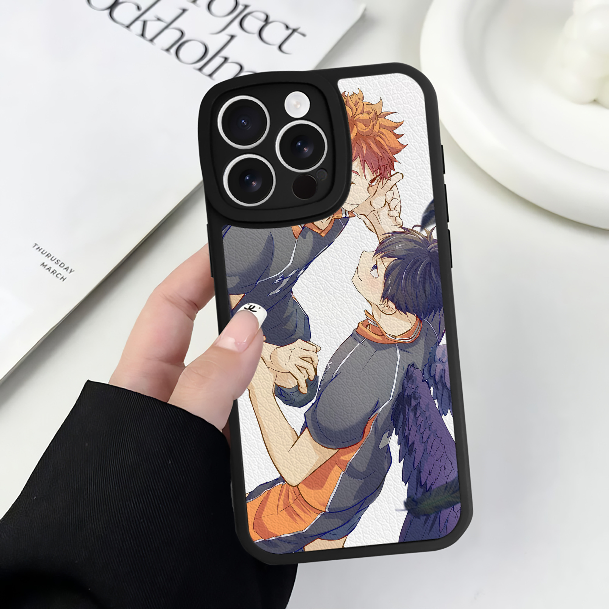 （画像用） ハイキュー!! Haikyu!! 【iPhone 16シリーズ対応】シリコンスマホケース（レザー調） 材質：シリコン